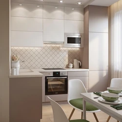 Design of a small kitchen in an apartment in light colors