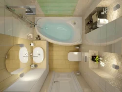 Bathroom design with triangular bathtub