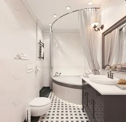 Bathroom design with triangular bathtub