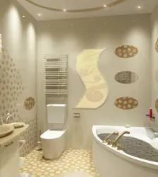 Үшбұрышты ваннасы бар ванна бөлмесінің дизайны