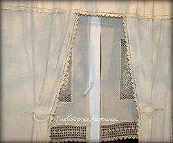 Linen curtains for the kitchen photo