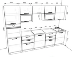 Design of straight kitchens 4 m