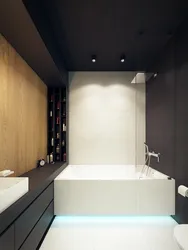 Rectangular Bathroom In The Interior Photo