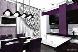 Black and white kitchen interiors color combination