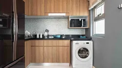 Design of a small kitchen 5 meters with a refrigerator and a washing machine