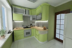 Photo Of Kitchens In A Corner Apartment 8 Square Meters