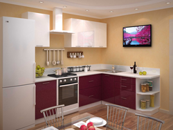 Photo of kitchens in a corner apartment 8 square meters