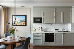 Corner Kitchen With TV Design In Modern Style
