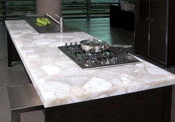 Quartz in the kitchen interior