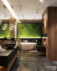 Styles in eco bathroom interior