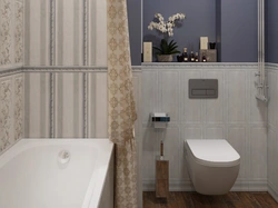 Country chic tiles in the bathroom interior