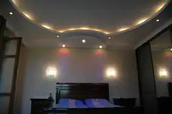 Two-level ceilings in the bedroom design photo