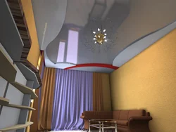 Yataq otağı dizayn fotoşəkilində iki səviyyəli tavanlar