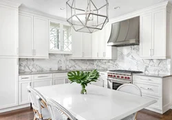 Kitchen In Marble Style Photo