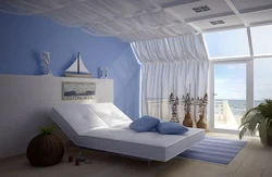 Color combination in the interior of a marine bedroom