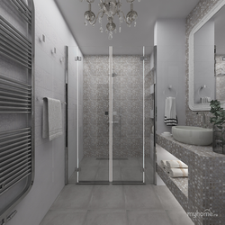 Bathtub With Shower Design In Gray Tones