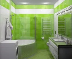 Bathroom design black green white