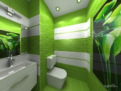 Дизайн Ванной Черно Зеленый Белый