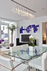 Glass table design in living room