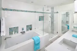 Bathroom Interior With Shower And Bathtub In Modern Style
