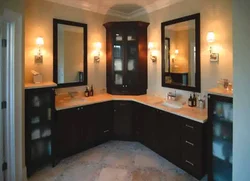 Corner Sink In The Bathroom Design Photo