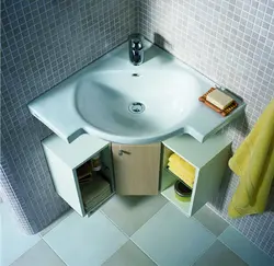 Corner Sink In The Bathroom Design Photo