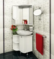 Угловая раковина в ванной дизайн фото