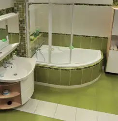 Bathroom design with semicircular bathtubs