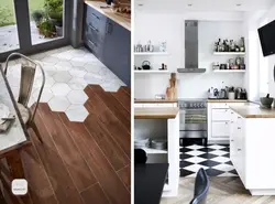 Design of combined floors in the kitchen