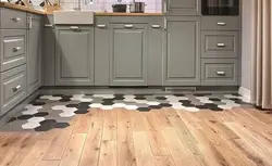 Дызайн камбінаваных падлог у кухні