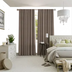 Curtain Design For Bedroom With Brown Furniture