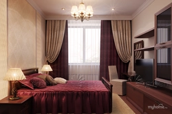 Curtain design for bedroom with brown furniture