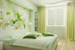 Bedroom Interior Green Wallpaper