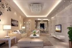 Современный дизайн гостиной потолки из гипсокартона