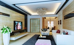Современный дизайн гостиной потолки из гипсокартона