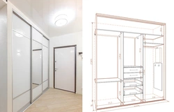 Modern wardrobe for a narrow hallway photo