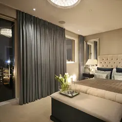 Curtains for the bedroom in a modern style design