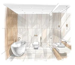 Нарисованный интерьер ванной комнаты