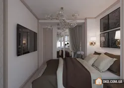 Дизайн спальни с окном и балконом на одной стене