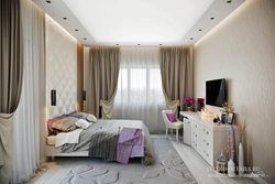 Bedroom Design With A Window And A Balcony On One Wall