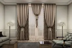 Красивый тюль в гостиную в стиле современная классика фото