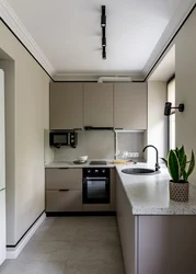 Kitchen 23 sq m with one window design