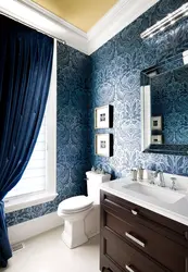 Wallpaper in the bath photo like tiles