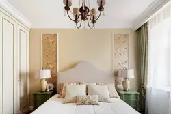 Moldings for walls in the bedroom interior photo design