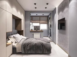 Дизайн спальни с балконом в стене