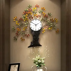 Wall clock in the hallway in the interior