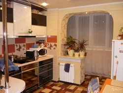Photo loggia combined with kitchen photo
