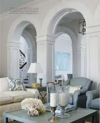 Arch in the living room design photo real