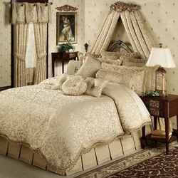 Bedspread in the bedroom interior