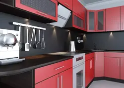 Кухни в красно сером цвете фото